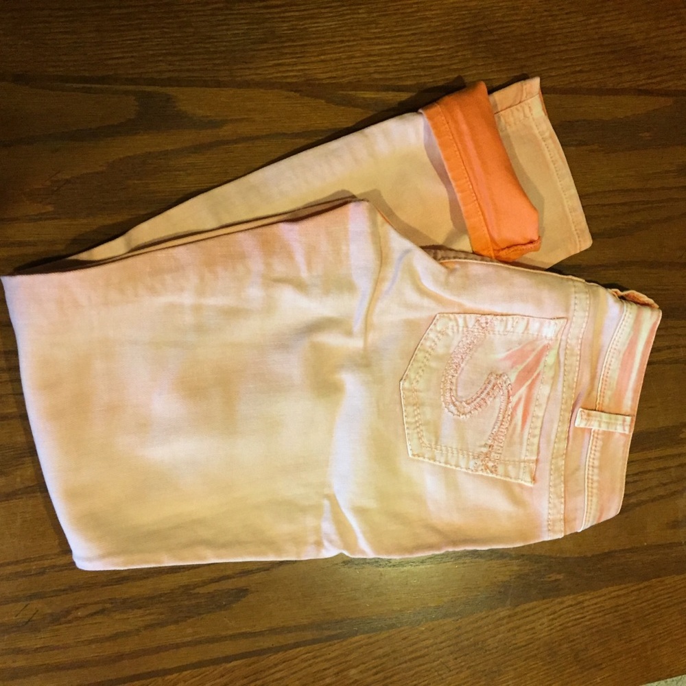 Orange silver jeans